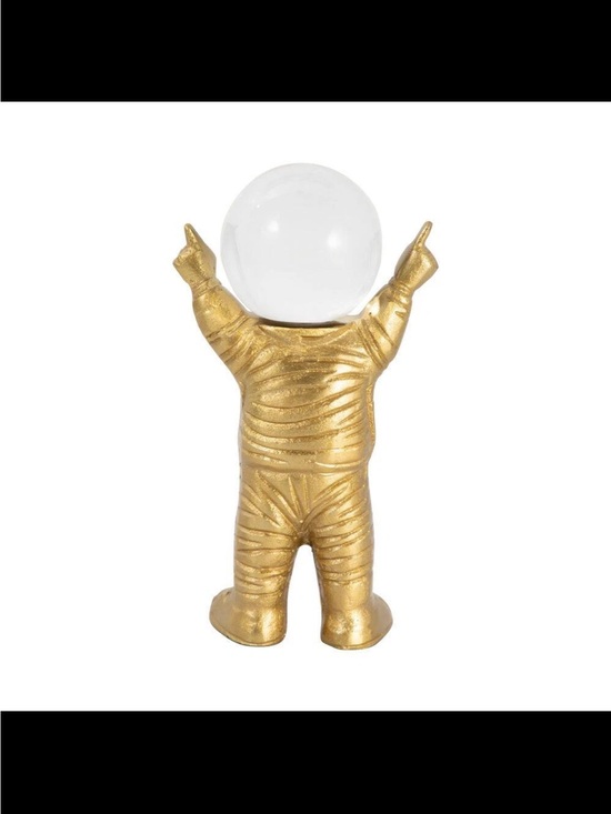 unknown source Other - Gold Astronaut Sculpture Crystal Globe Helment